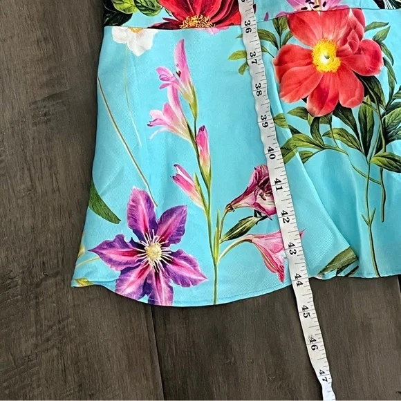 Talbots RSVP Occasion Collection Blue Floral Fit & Flare Dress - Size 12 - Picture 14 of 16